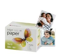 Papier photo PrintPro de COLORWAY Lot de 500 feuilles mat 10 x 15 cm 190 g/m² Séchage instantané Étanche pour toutes les imprimantes à jet d'encre