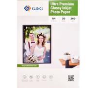 Papier photo ultra-premium G & G 20 feuilles DIN-A4 21 x 29,7 cm brillant 260g/m² - le papier pour les professionnels