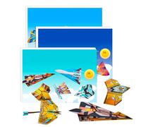 Papier pour avions en papier pré-plié - Avion en papier - Kit de bricolage - Jouet éducatif - Fournitures de bricolage - Pour filles - École - Vacances - Cadeaux d'anniversaire - Pour tout-petits