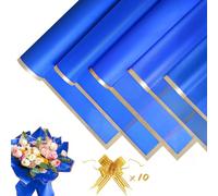 Papier pour Bouquet de Fleurs - 20 Feuilles d'Emballage Fleuriste 58x58 cm avec 10 Rubans Papillon - Idéal pour l'Emballage de Bouquets et Arrangements Floraux