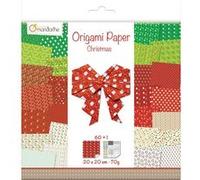 Papier pour origami - Thème Noël - Carnet de 61 feuilles - 20x20cm - Avenue Mandarine