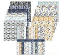 Papier pour Scrapbooking, 24 Feuilles Papier à motifs de Noël Double Face, 24 Designs Papiers décoratifs pour cartes Scrapbook, Journal, Album de Bricolage (Bleu, 30,5 x 30,5 cm)