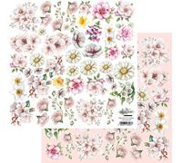 Papier pour scrapbooking 30x30 - Alchimie de l'art - accessoires découpés fleurs