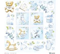 Papier pour Scrapbooking 30x30 - ScrapAndMe - Feuille découpée garçon Little Cuties