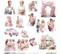 Papier pour scrapbooking 30x30 - ScrapAndMe - Mariage 5 - feuille découpée