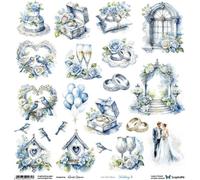 Papier pour scrapbooking 30x30 - ScrapAndMe - Wedding 4 - feuille découpée