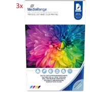 PAPIER PREMIUM MAT A4 105g /m² MediaRange 3x 100 = 300 feuilles photo = canon hp