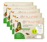 Papier recy 3 80 g, 1250 feuilles 100% fabriquées avec du papier recyclé, paquet de papier recy ouleur naturelle adaptée pour imprimante laser et jet d'encre - Ofituria (1250 feuilles)