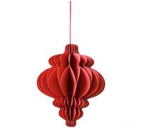 Papier rouge pour lanterne nid d'abeille 8 cm boule magnétique origami pour Nouvel An chinois, fête de mariage décoration à suspendre (D)