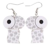 Papier Roulé Boucles D'oreilles Pendantes Blanches, Femmes | Acrylique, Style Amusant, pour Sorties Entre Amies et Réunions Décontractées