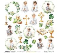 Papier Scrapbooking 30x30 - ScrapAndMe - First Communion Boy 5 - Feuille Découpeuse