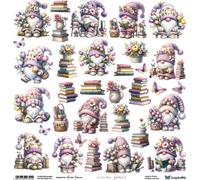 Papier scrapbooking 30x30 - ScrapAndMe - Gnomes 4 - feuille découpée