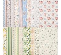 Papier Scrapbooking 60 Feuilles 21 x 14 cm Double Face Floral Vintage Matériel Décoratif DIY Scrapbooking Vintage Floral pour Journal, Carnet, Album Photo , Loisirs Créatifs Adulte, Papier Décopatch