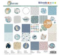 Papier scrapbooking - ARTEMIO - Safari - 30,5 x 30,5 cm - 60 feuilles - Multicolore