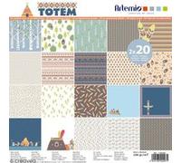 Papier Scrapbooking Artemio - Totem - 30,5 x 30,5 cm - 40 feuilles Multicolore - assort. G