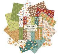 Papier Scrapbooking Automne 24 Pièces Papier Origami 15 x 15 cm Décopatch Feuilles Thanksgiving Decopatch Feuille pour Carnet, Album, Journal (B, 15 x 15 cm)