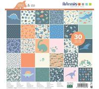 Papier scrapbooking - Dino - 30,5 x 30,5 cm - 30 feuilles