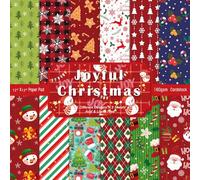 Papier Scrapbooking Noel 30x30 cm, 24 Feuilles de Papier à Motif de Noël pour DIY Cartes de Vœux, Scrapbook, Artisanat, 12 Modèles