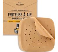 Papier Sulfurisé Air Fryer 220 pcs - Papier Cuisson Air Fryer Carré de 22,5 cm (8.5 in) pour Philip, Tefal et plus - Papier Sulfurisé Non Toxique, Ne se Recourbe, Nettoyage Facile Accessoire Air Fryer