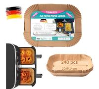 Papier sulfurisé pour friteuse à air chaud Triple k&s compatible avec Ninja AF300EU AF400EU SL400EU AF500EU, autres friteuses à air chaud COSORI Philips Cecotec Midea Russell Hobbs Airfryer (240