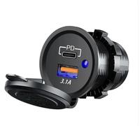 Papier Szwald Prise de Chargeur USB 30w/85w, étanche, Port Pd Type C et Qc3.0, pour Voiture, Bateau, Camion pour Marin 12v Prise de Charge intérieure(Type-c 3.1a)