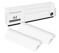 Papier Thermique à Séchage Rapide A4 pour Imprimante Portable A4, GuKKK Papier Thermique Blanc, Papier d'impression Thermique, Papier d'impression Sans Encre(environ 50 feuilles) (2 rouleaux)