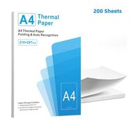 Papier Thermique A4 pliable pour imprimante portable M08F, Compatible avec Brother PJ762/PJ763MFi, Phomemo M08F, HPRT MT800, Papier thermique à séchage rapide pour imprimante, 210x297mm, 200 feuilles