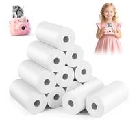 Papier Thermique Appareil Photo Enfant, 57 mm x 25 mm x 7m, Blanc Papier Imprimante Thermique pour Appareil Photo Enfant, Sans Encre, pour le Scrapbooking, les Photos, les Etiquettes, 12 Rouleau