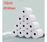 Papier Thermique Pour Caisse Enregistreuse, 57x30 Mm, 10 Rouleaux, Papier À Rouler, Imprimante Mobile Bluetooth, Pos
