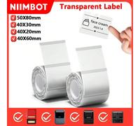 Papier thermique transparent Niimbot autocollant étanche pour imprimante portable Niimbot B1 B21 Mini pour bureau et maison Blanc 50x30mm,Transparent 40X60mm,Transparent 40X30mm,Transparent 40X20mm,Tr