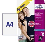 Papier-tissu à imprimer AVERY ZWECKFORM tissus de couleurs MD1004 A4 8 feuilles