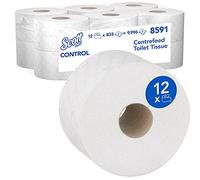 Papier toilette à dévidage central Scott Control 8591 - Papier toilette 2 épaisseurs - 12 rouleaux x 833 feuilles de papier toilette (9 996 feuilles au total)