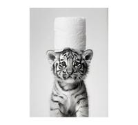 Papier Toilette Animaux Mignons,Affiche Murale D'art,Loutre,Chat,Tigre,Peinture Sur Toile,Salle De Bains Amusante,Décoration De Maison - Type [Style 2]-55x80cm Unframed