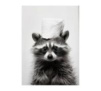 Papier Toilette Animaux Mignons,Affiche Murale D'art,Loutre,Chat,Tigre,Peinture Sur Toile,Salle De Bains Amusante,Décoration De Maison - Type [Style 7]-50x70cm Unframed