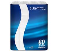 Papier Toilette Double Épaisseur 60 Rouleaux | Papier Toilette Super Doux 5 Paquets de 12 Rouleaux