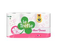 Papier toilette double épaisseur Le Trèfle Maxi Douceur - 6 = 12 rouleaux