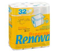 Papier toilette double épaisseur Renova Progress - 32 rouleaux de 140 feuilles