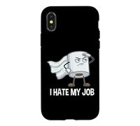 Papier Toilette Humoristique avec Inscription « I Hate My Job » Coque pour iPhone X/XS