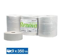 Papier toilette Jumbo Renova 2 épaisseurs, lot de 9 maxi bobines
