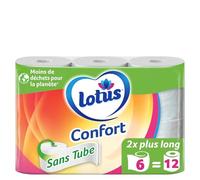 Papier toilette LOTUS Confort sans tube 6=12 rouleaux