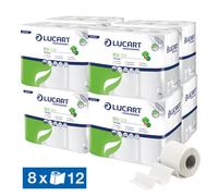 Papier toilette Lucart recyclé 2 épaisseurs, lot de 96 rouleaux