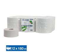 Papier toilette mini jumbo Lucart EcoNatural Confort, lot de 12