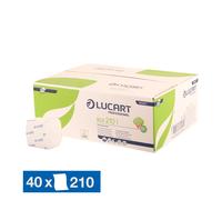 Papier toilette plié blanc 210 1er prix Lucart Professional, 40 paquets