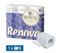 Papier toilette Renova Royal 4 épaisseurs, lot de 9 rouleaux