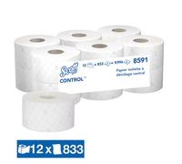 Papier toilette Scott Control 2 épaisseurs, lot de 12 rouleaux