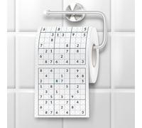 Papier toilette Sudoku - Le papier toilette amusant pour les amateurs de puzzles, Blanc, bleu foncé