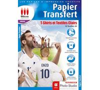 Papier Transfert T-Shirt pour Textiles Clairs - 10 feuilles de papier A4 Transfert pour coton clair