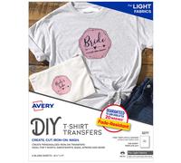 Papier transfert thermique imprimable Avery pour tissus l gers, 8,5"" x 11"" (21,6 x 28 cm), imprimante jet d'encre, 6 transferts thermocollants