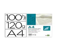 Papier vergé COULEUR Crème filigrané UNICOLORE120 gr/m² Boîte de 100 feuilles DIN A4