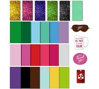 Papier Vinyle Adhésif,Flex Thermocollant pour Tissu 24 Couleurs Feuille de meubles auto-adhésive Feuilles de vinyle de transfert HTV pour tissus T-Shirts Chapeaux Cuirs